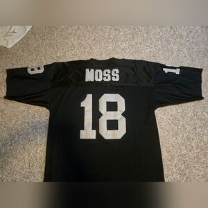 Players of Century R Moss #18 OaklandRaiders NFL Black Stitchd Jersey Sz3X 2004